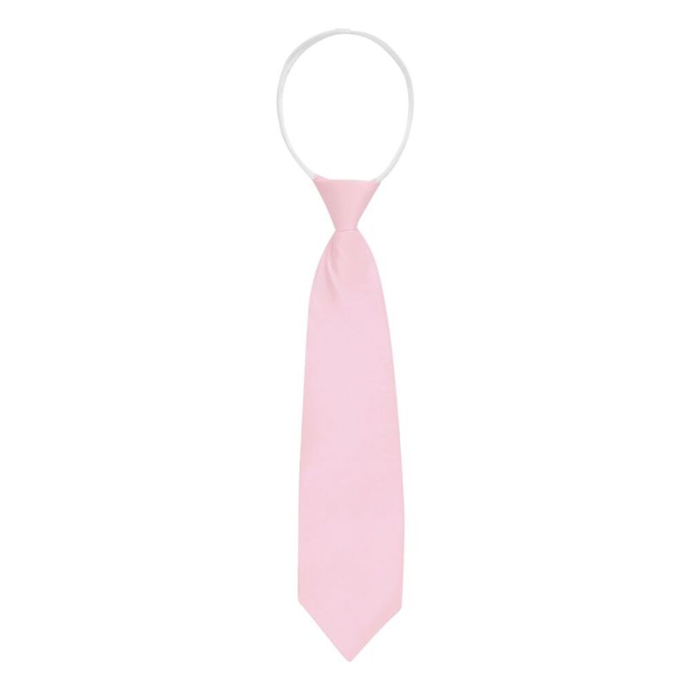 Pre-Tied Zipper Solid Formal Casual Adjustable Tie 35cm/13.8" Pink